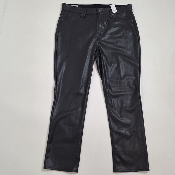 New Gap Vintage Slim High Rise Faux Leather Pants Size 16 - Picture 7 of 14